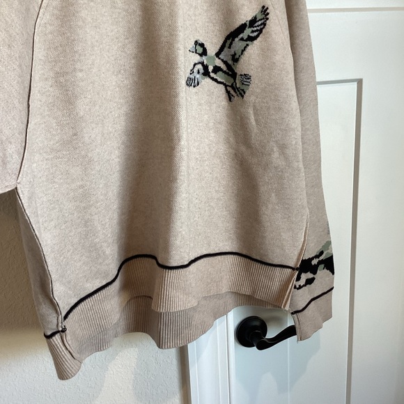🦆Anthropologie Crewneck Sweater Pilcro Oaklyn Sweatshirt L Novelty Duck NEW - Picture 14 of 15